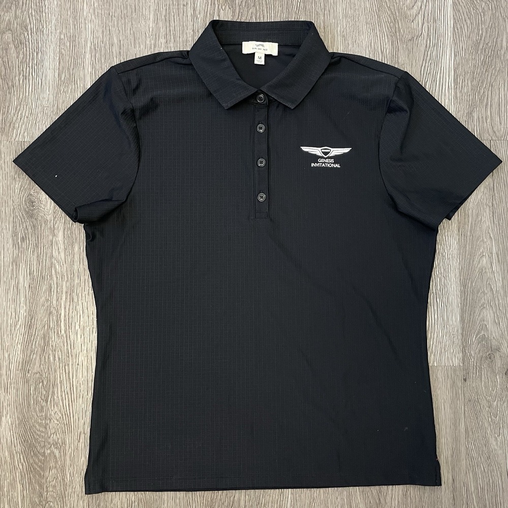Sun Day Red Polo Shirt Womens Medium Black  Golf Performance Tech Genesis Invite